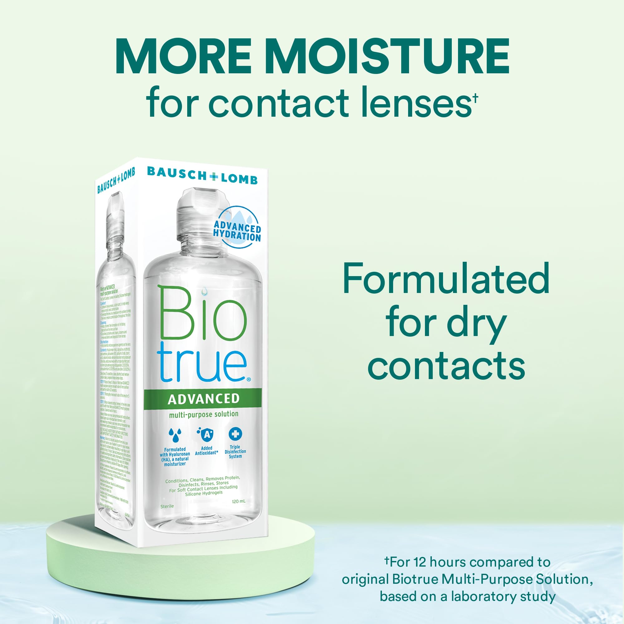 Biotrue Biotrue Advanced Multi-Purpose Solution for Soft Contact Lenses, 300 mL (Pack of 2) in use