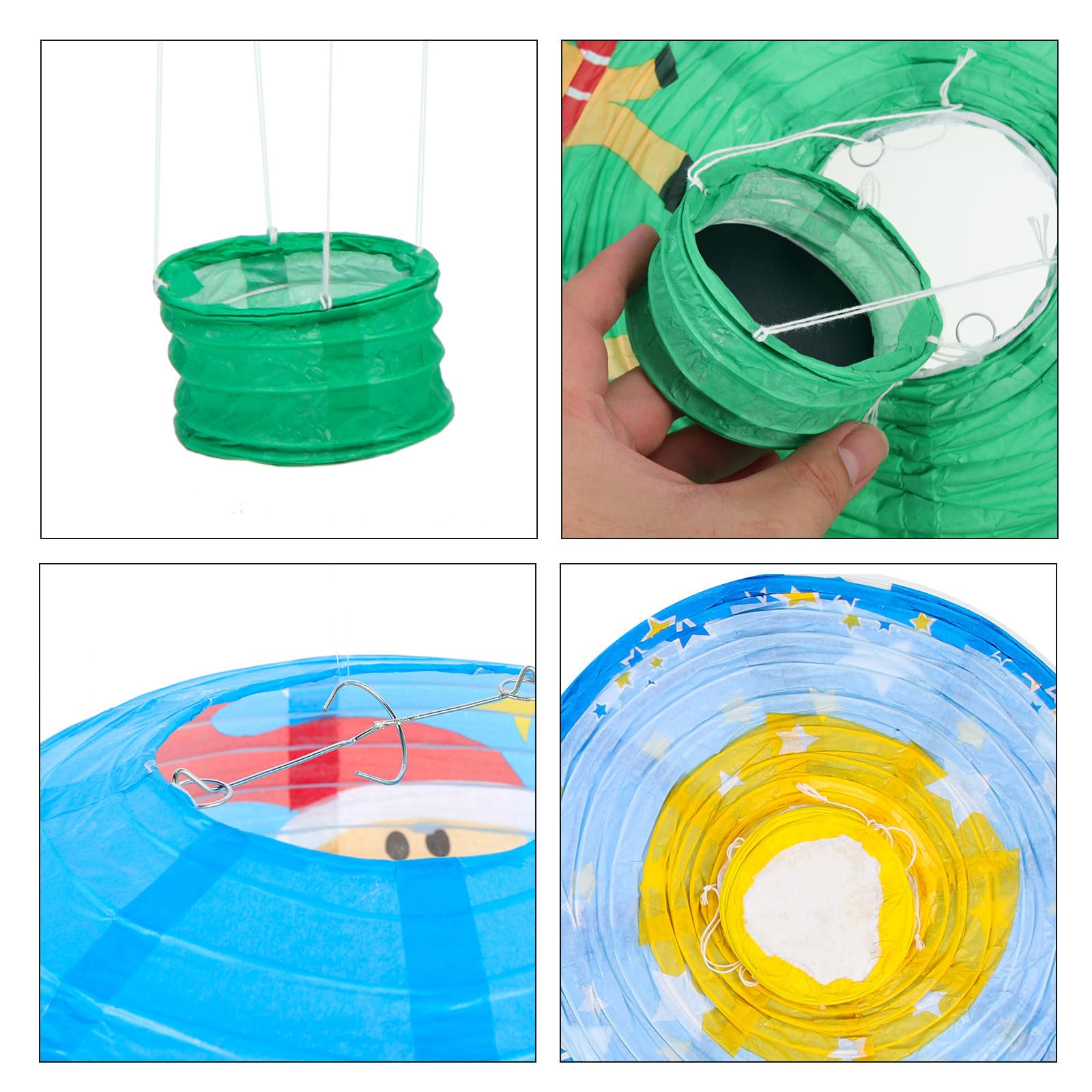 15 Piezas Farolillo de Papel Decorativo Globo Aerostático para Fiestas