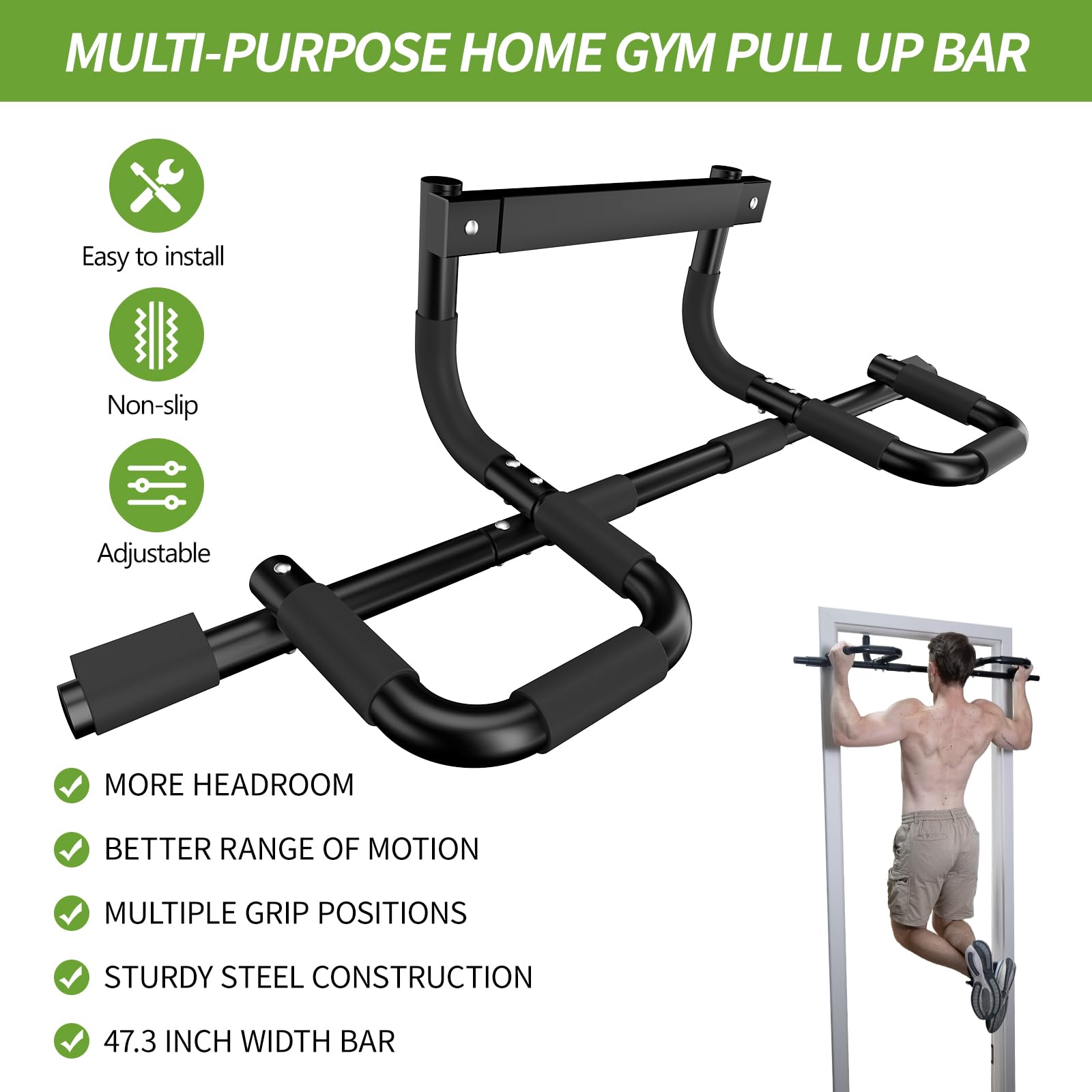 Amazon.com : NOWAKE New Version Multi-Grip Pull up bar For Doorway