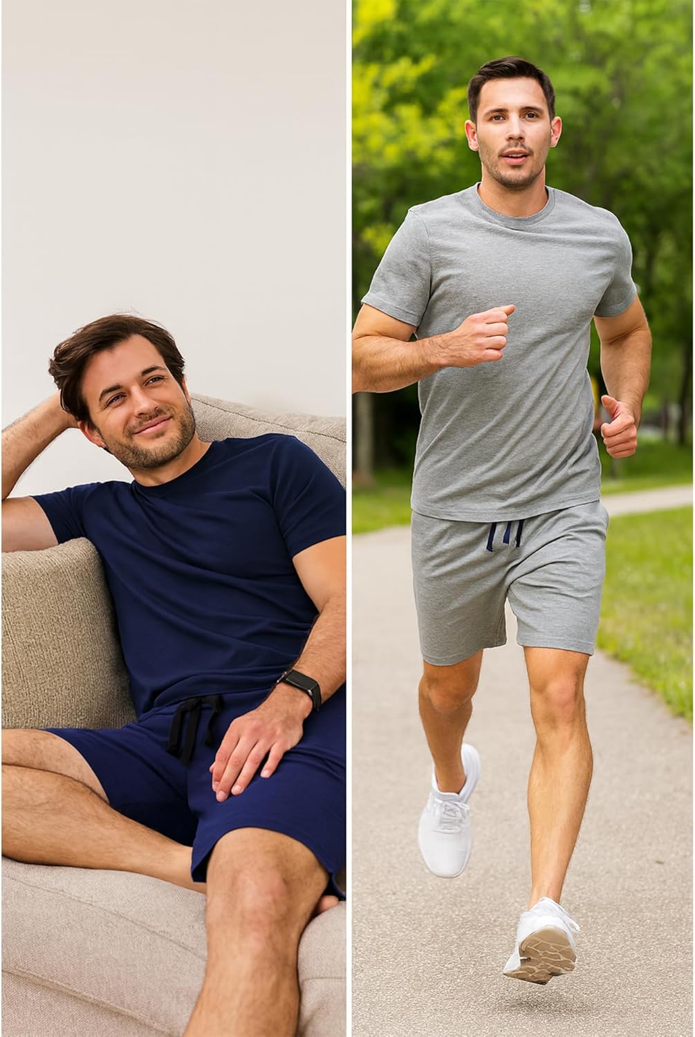Hanes Men’s Sleep Shorts 2 Pack - Cotton, 7.5" Inseam, Athletic, Pajamas, Soft Loungewear, Pantalones Cortos - Image 2
