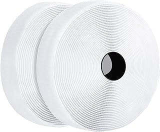 1 Inch x 29.5 Ft Hook and Loop Tape, Strips with Adhesive, Strong Double Sided Self Adhesive Heavy Duty Strips for Home Office School Car and Crafting Organization, White