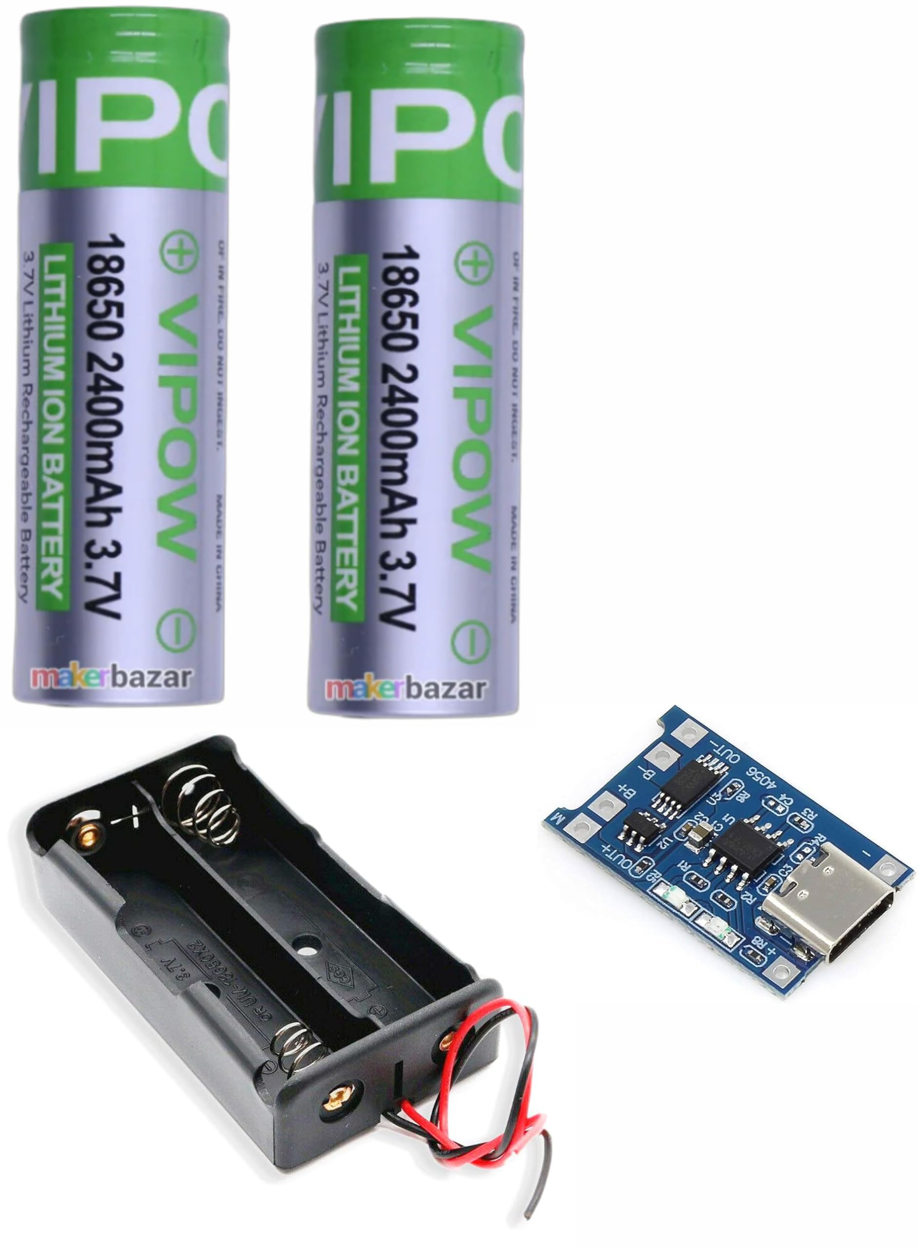 TP4056 Type-C 5V 1A 18650 Battery Charging Protection Board with Compatible Rechargeable Batteries 3.7V 2400mah Ultra Fast Charge Pack of 4-picture-27