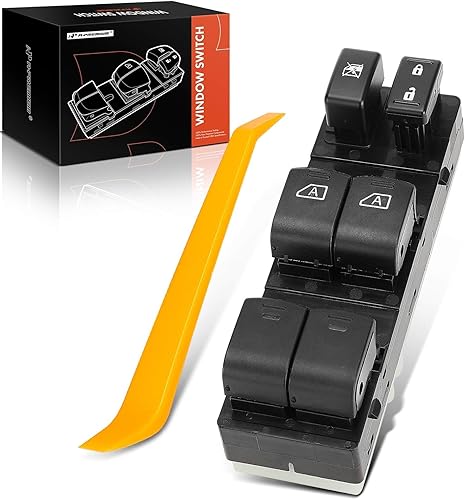 A-Premium Interruptor de elevalunas eléctrico maestro de 14+2 pines compatible con Nissan Maxima 2009-2014, lado delantero izquierdo del conductor,