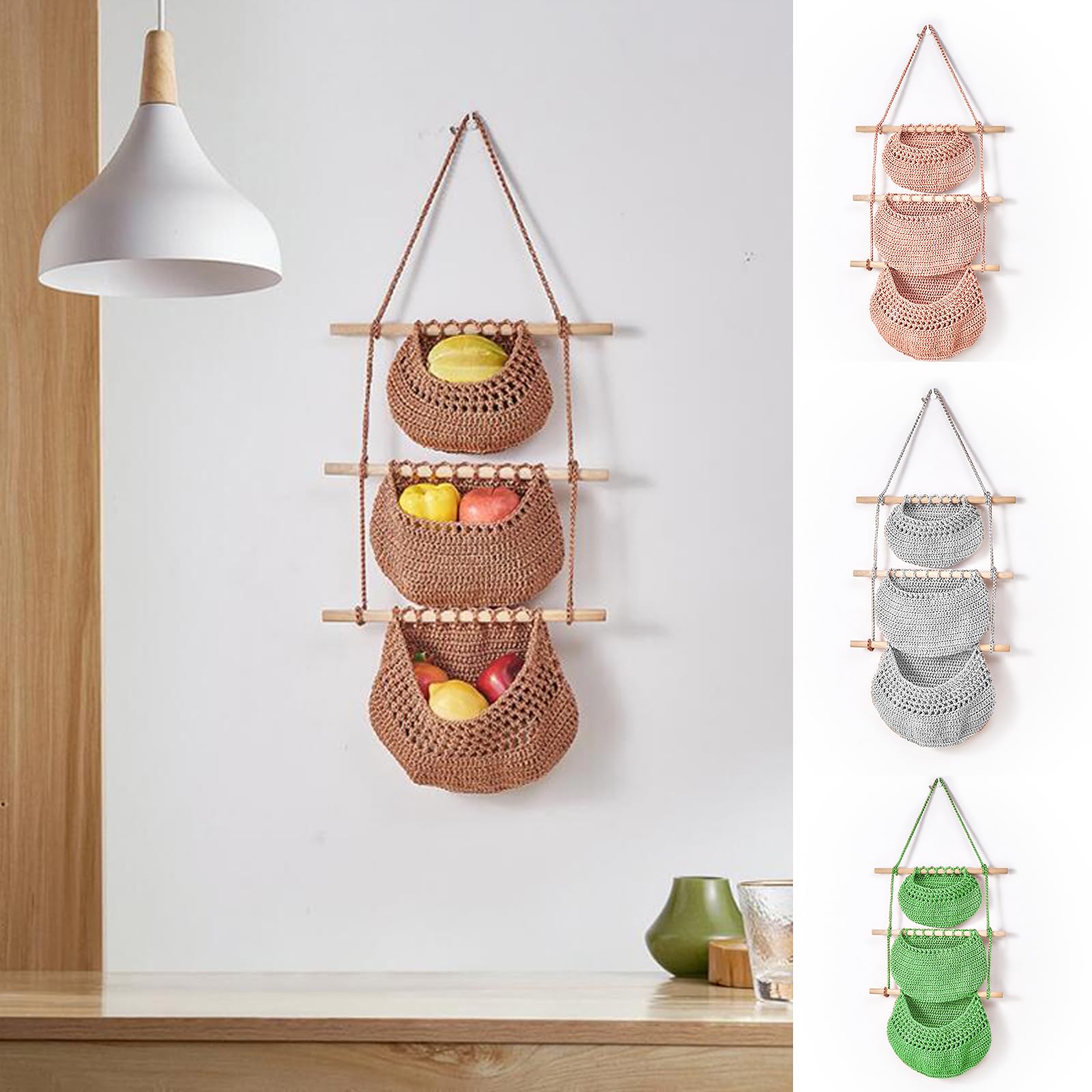 Borsa Sospesa XXL In Tessuto Con Fodera – Organizer Da Parete Con Gancio In Legno, 35x15x28 Cm, Per Corridoio, Bagno, Cameretta