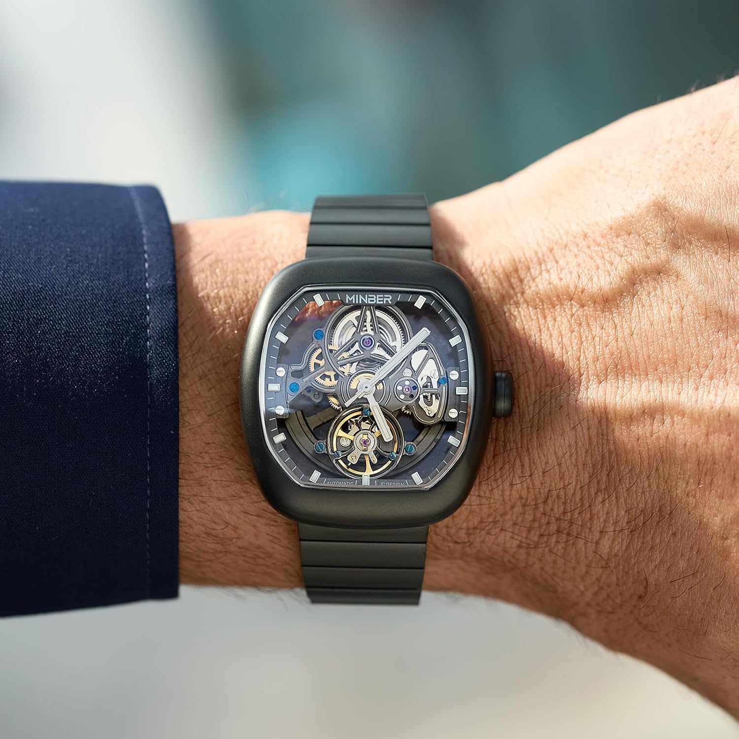 Watch for Men, 42mm Automatic Stainless Steel Mens Watch, 5ATM Waterproof, Luminous Dial, Casual Business Wristwatch