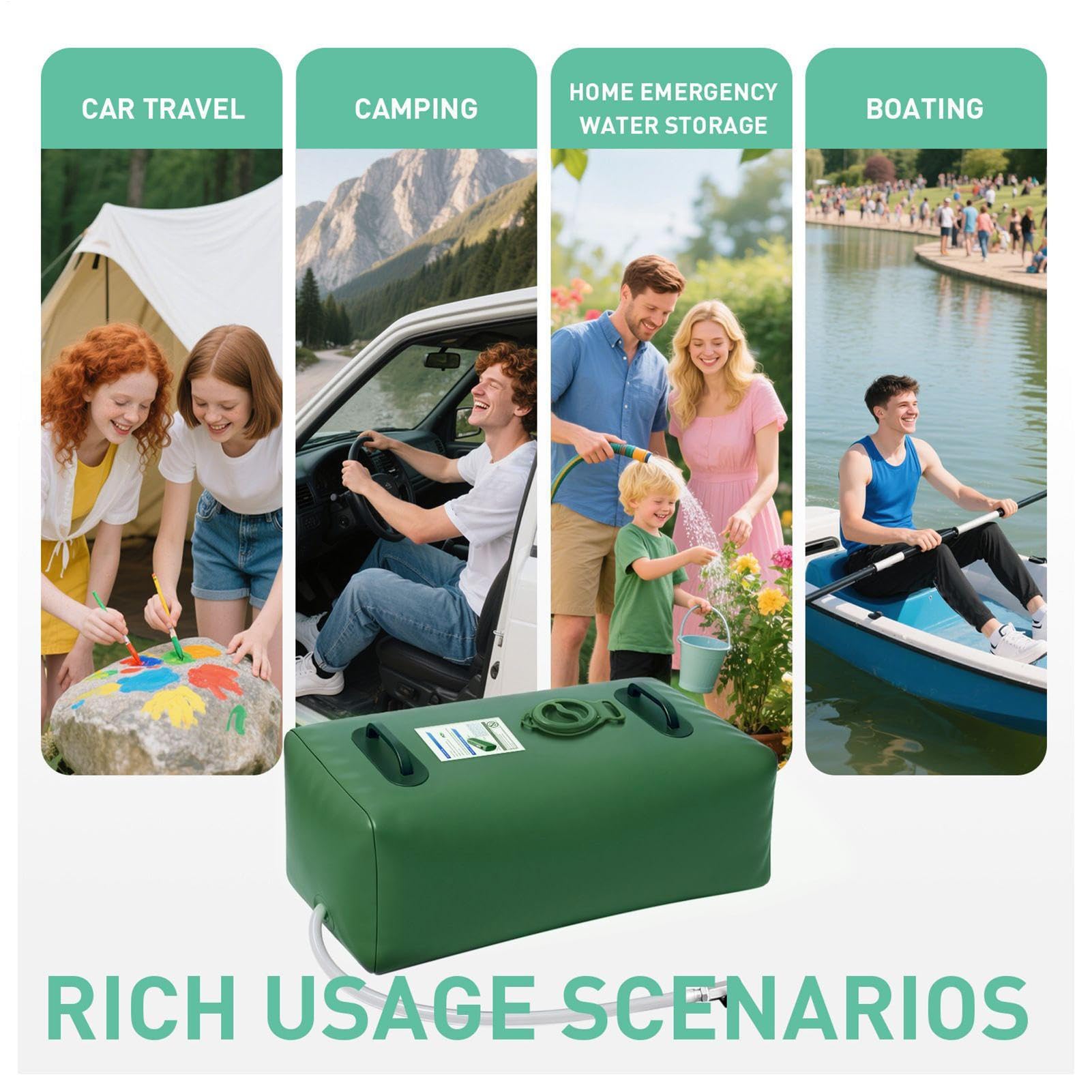Réservoir de stockage d'eau – Réservoir d'eau, poche d'hydratation de camping, poche d'hydratation portable souple pliable | Récipient idéal pour la randonnée, les voyages, la survie en plein air