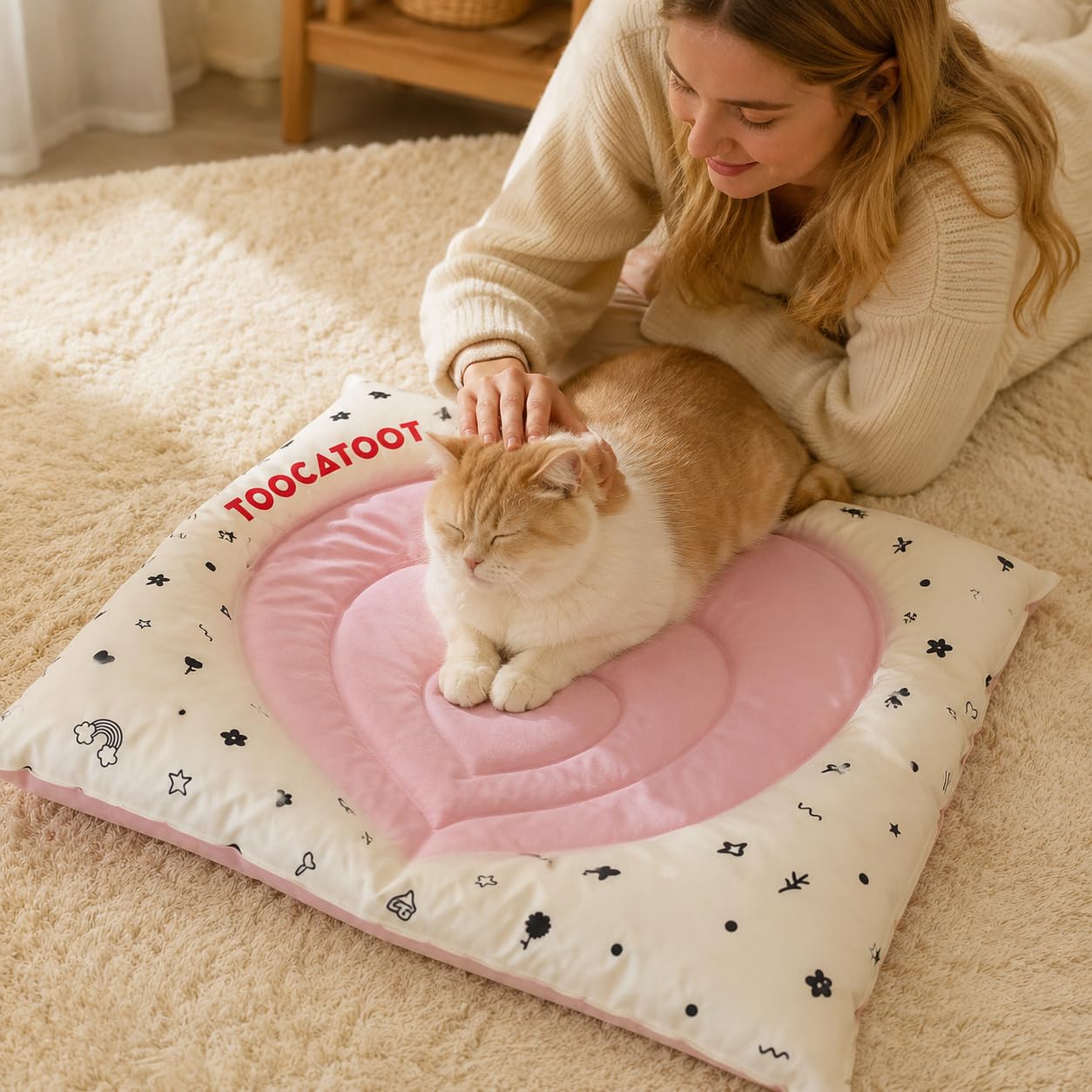 Haustier Kühlmatte, Selbstkühlendes Kissen für Katze im Sommer, für Welpen, Hundezubehör, Mädchenrosa