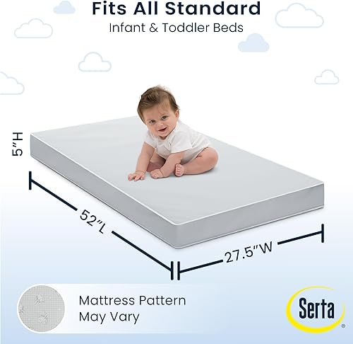 Miniatura 3 de Delta Children Serta Perfect Slumber - Sábana bajera ajustable de doble cara con núcleo de fibra reciclada para cuna y niños pequeños (paquete de 2