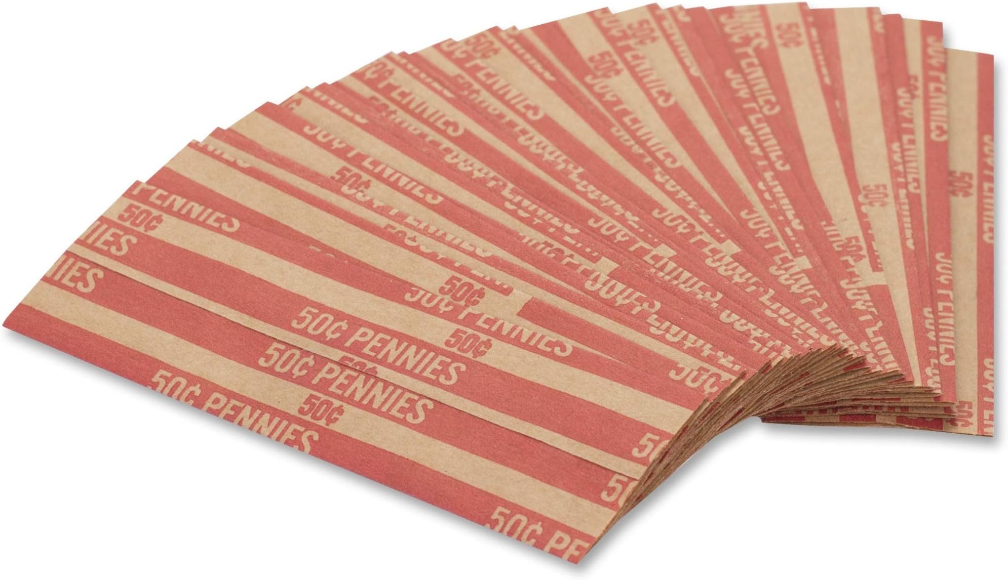 CoinTainer 30001 Flat Coin Wrappers, Pennies, 50, 1000
