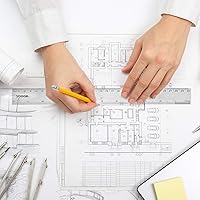 Vista 6 de eBoot Regla de plástico, regla recta, herramienta de medición de plástico de 12 pulgadas, 2 piezas (transparente)