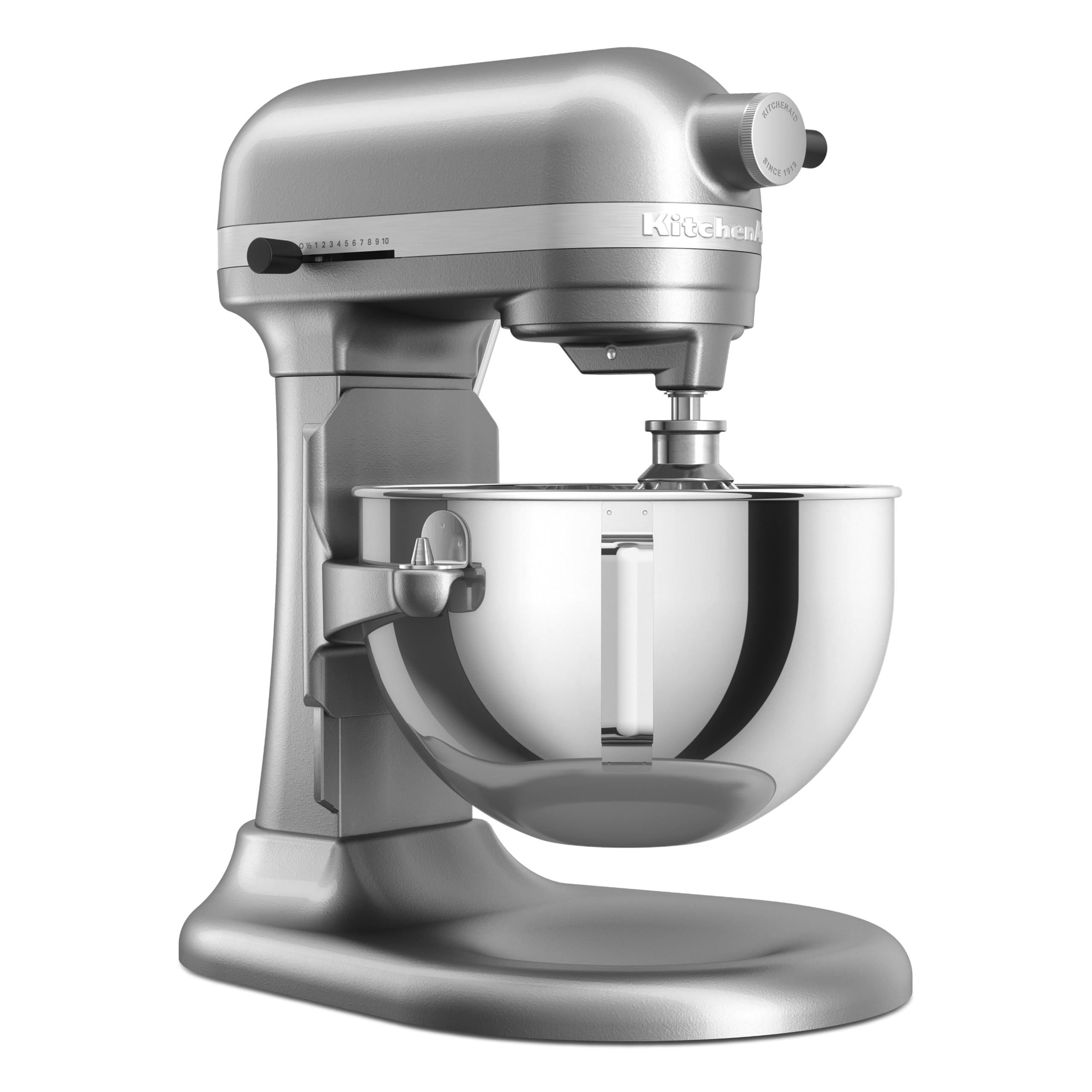 KitchenAid Batidora Amasadora Bowl-Lift 5.2L Heavy Duty, Cuerpo y Engranajes Metálicos, 11 Velocidades, Flex Edge, 67 Puntos de Contacto, Contour Silver