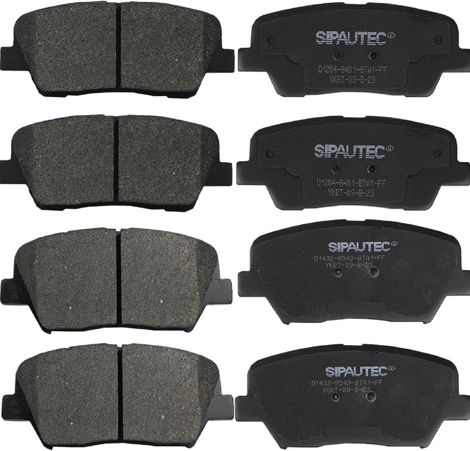 SIPAUTEC-8pcs Front and Rear Ceramic Disc Brake Pads Set Replacement For 2013-2018 Hyundai Santa Fe Sport (only fit 2.0L & 2.4L),For Kia Sorento 2011-2020,For Hyundai Santa Fe 2010/2011/2012