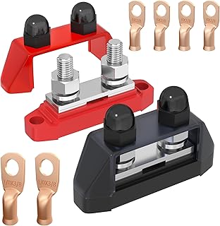 Marine Bus Bar 12V 250A Power Distribution Block 12 Volt DC Busbar 3/8" Dual Studs Battery Bus Bar for Boat Automotive Solar System