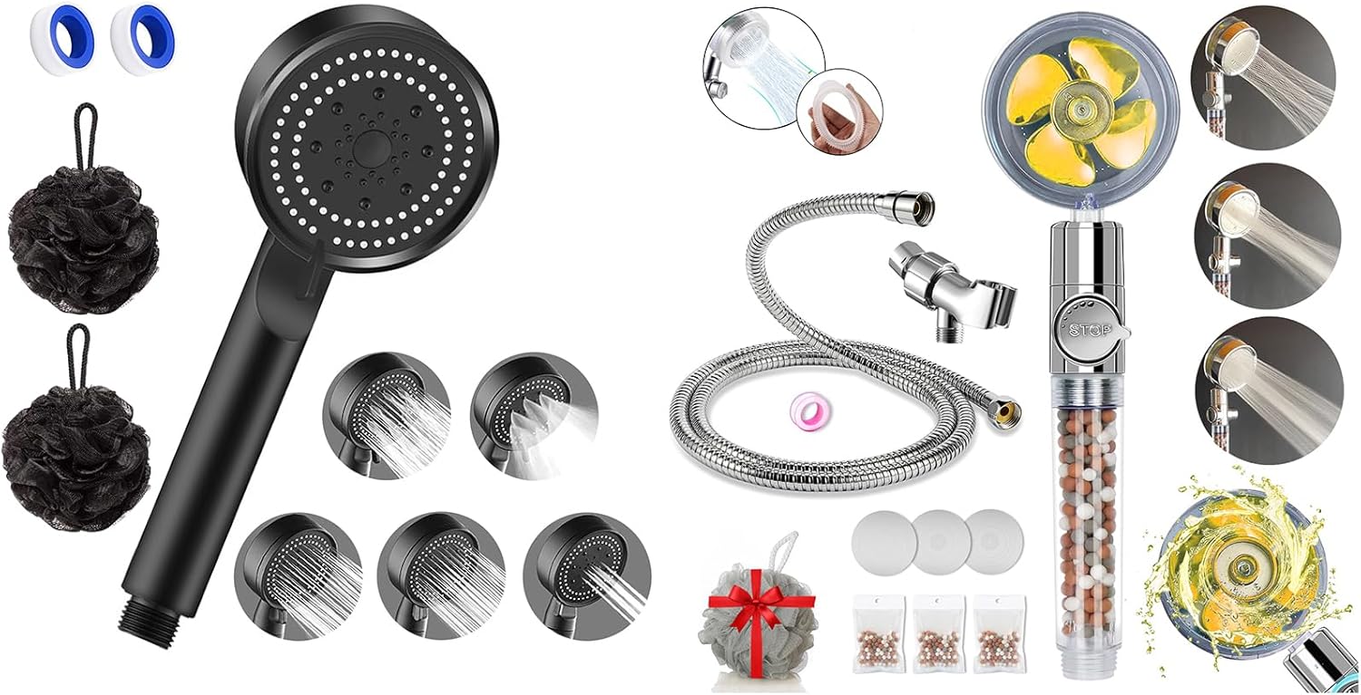 Vortex Turbo Drive Shower Head with handheld, High Pressure Shower Head