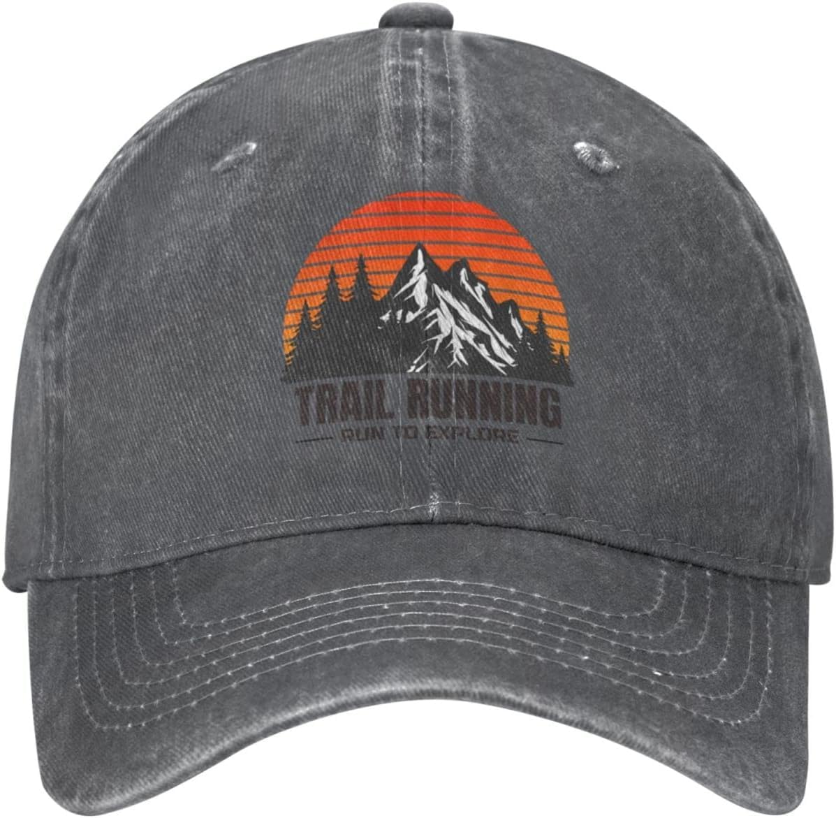 Trail Running Run to Explore Ultra Trail Runner Cowboy Hat Men Baseball Cap Women Dad Hat Trucker Hat Deep Heather