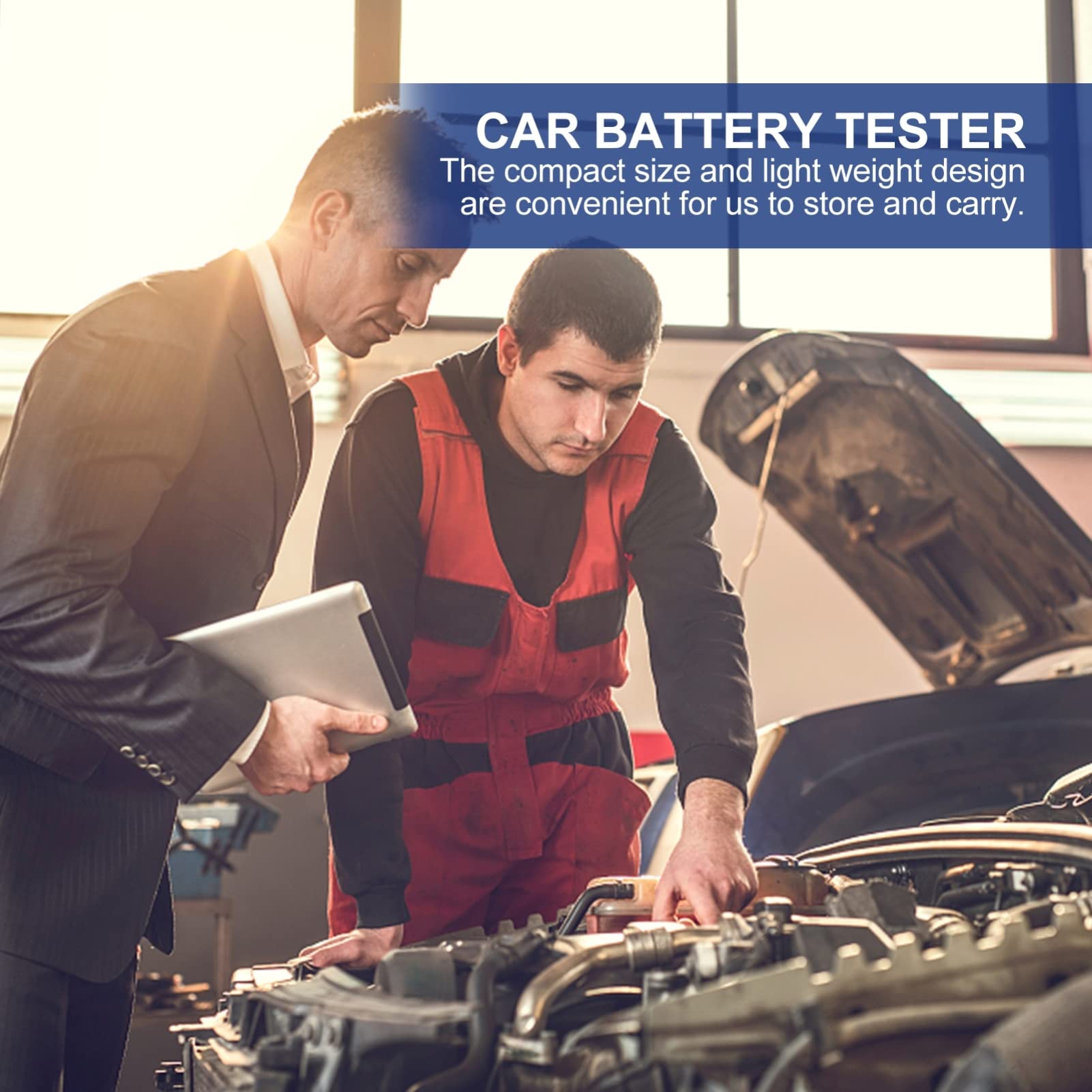 Anneome Comprobador de Batería de Coche Herramienta de Prueba Automática Impresora Idiomas Comprobador de Carga de Batería para Suministros para Automóviles Uso Taller o Garage
