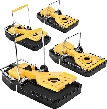 Rat Traps,Kwaiyole 4 Pack Heavy Duty Rat Trap That Kill Instantly & Professional Quality,Reusable Extra Large Mouse Traps for Home and Outdoor 4 packs