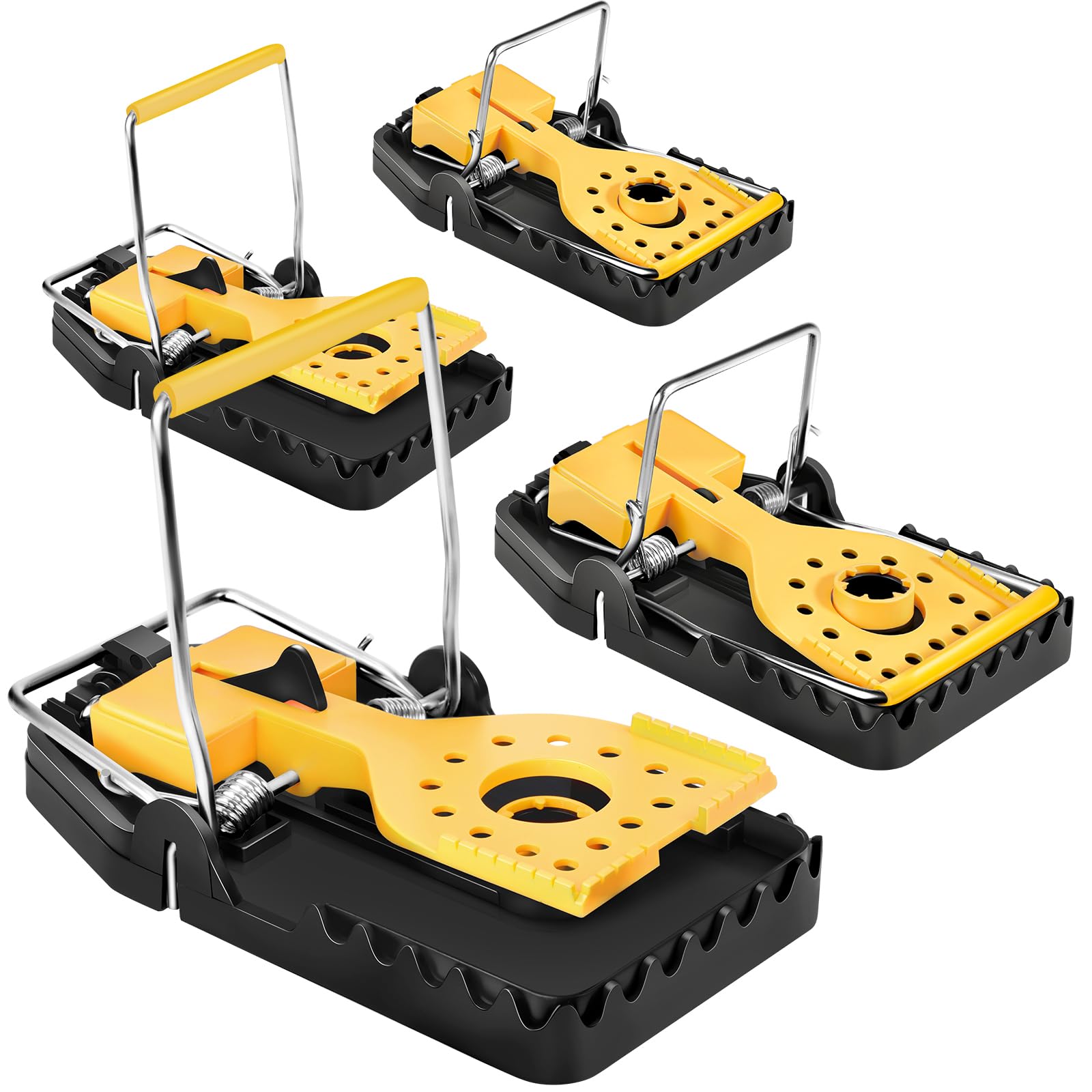 Rat Traps,Kwaiyole 4 Pack Heavy Duty Rat Trap That Kill Instantly & Professional Quality,Reusable Extra Large Mouse Traps for Home and Outdoor (4 packs)