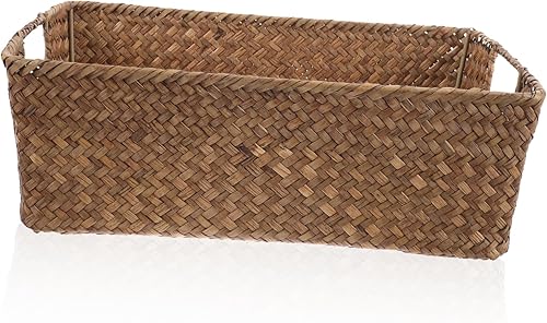 Miniatura 6 de Uonlytech Cesta de almacenamiento para estantes, contenedor de café, cesta de almacenamiento grande, cesta tejida, contenedor grande, decoración de