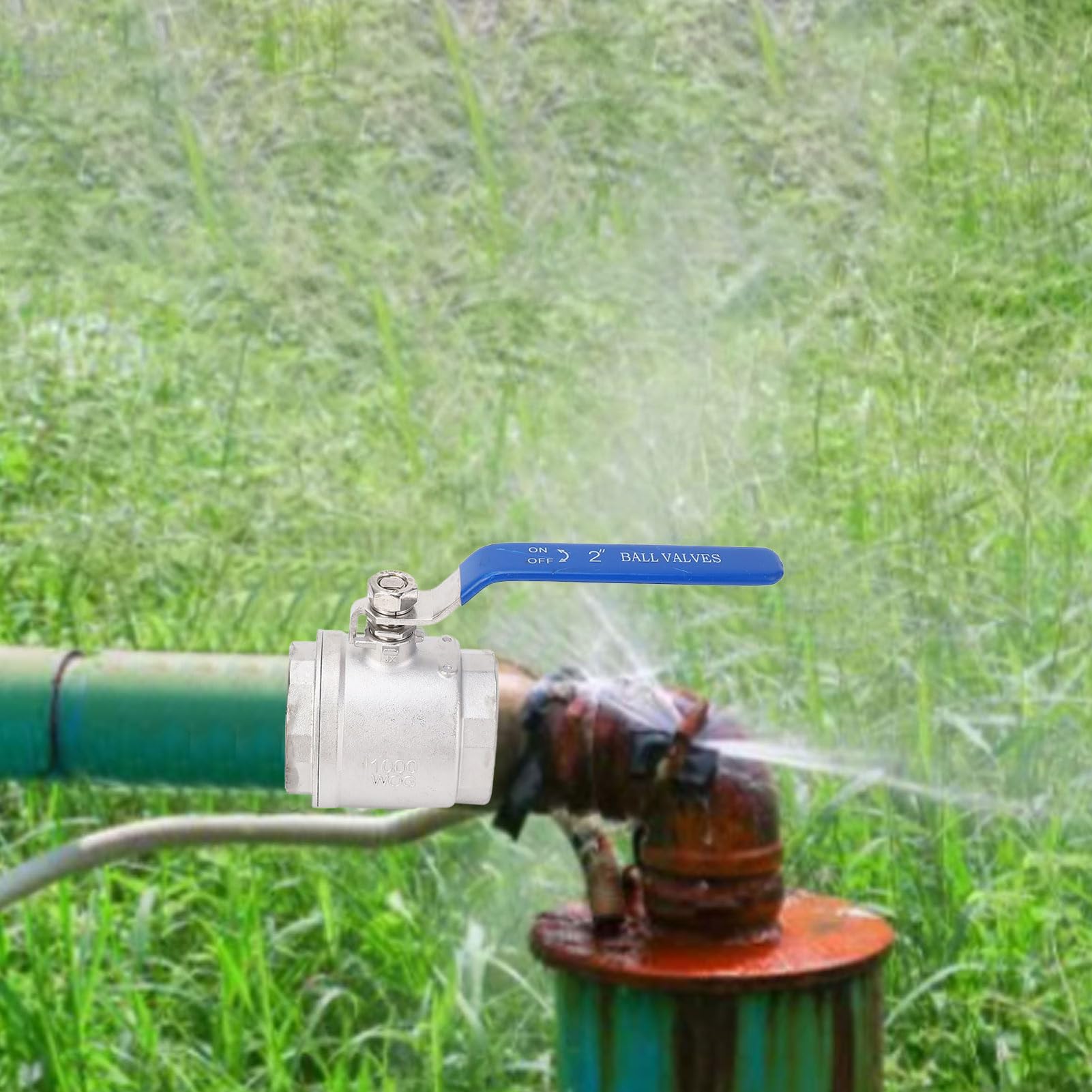 Zawór Kulowy DN50, 1000 Psi WOG ze Stali Nierdzewnej 304 do Pary Wodnej, Oleju, Dwuczęściowy Zawór Kulowy z Gwintem Wewnętrznym z Pełnym Portem 2 Cale DN50-20 ~ 200 ℃ do Wody,