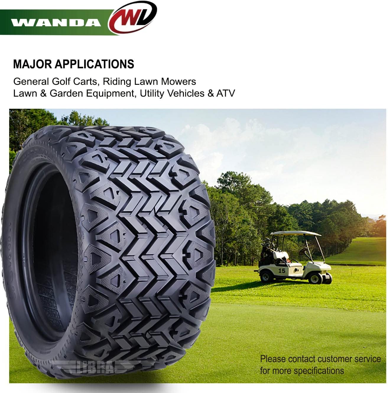 WANDA 20X10-12 Golf Cart ATV Tires 4 Ply 20x10x12 -Set 4-14031