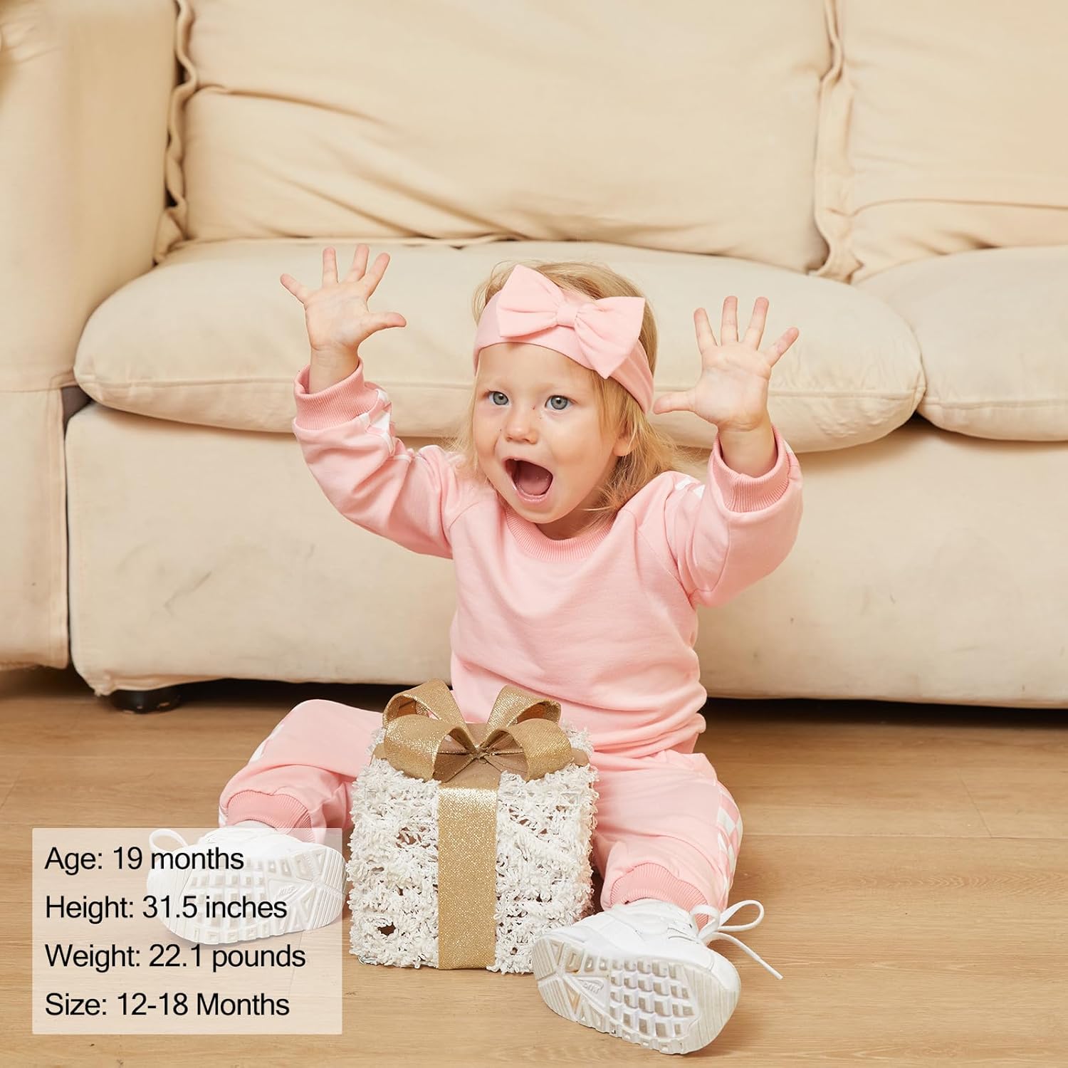 AMAWMW Infant Baby Girl Clothes Long Sleeve Loose Sweatshirts Pockets Pants Headband Outfits Fall Winter Spring Gift - Image 4