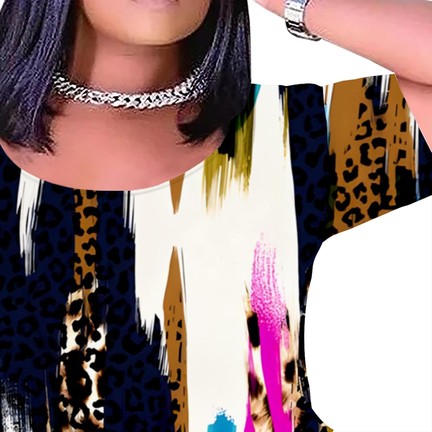 Plus Size Maxi Summer Dress 90 s Outfits for Women Neon Loose Cute Dress - Image 5