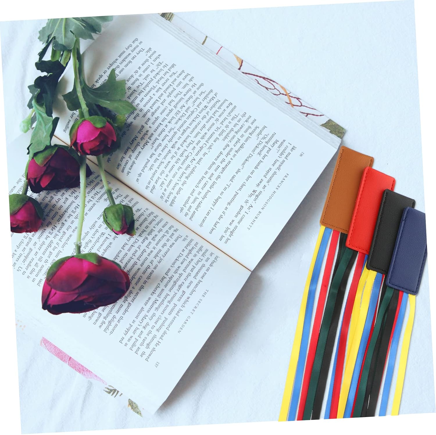 STOBOK 12pcs Decorative Ribbon Book Markers Versatile Page Holders for Reading Study Office Use Unique Colors for Textbooks