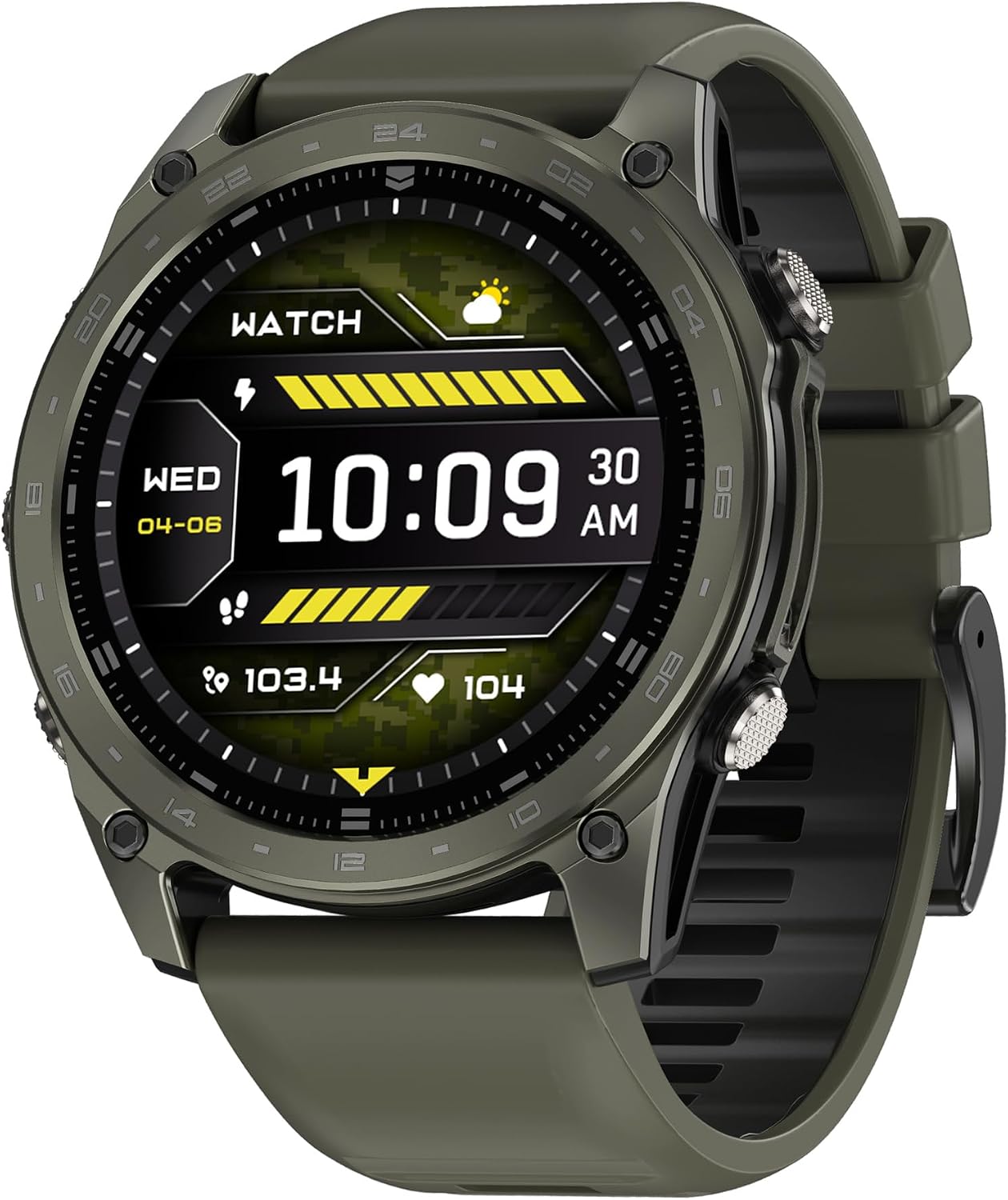 Lado view of the T8 Pro Smart Watch showing the two physical buttons and the watch's profile.