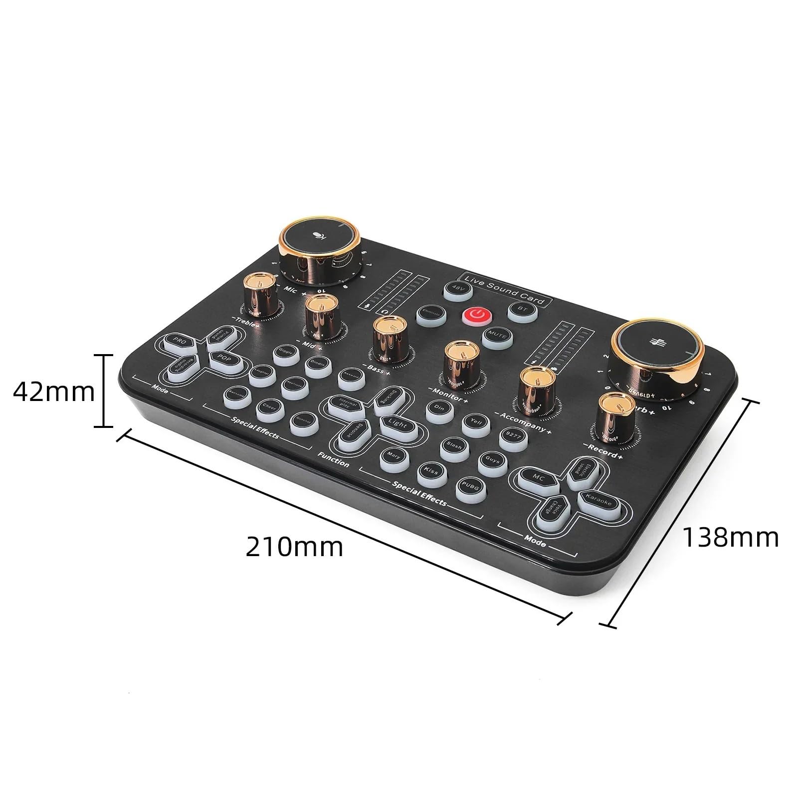 DJ Controller, Live-Soundkarte, DJ-Mixer, Interface, Live-Soundeffekte, DJ-Controller for e PCs, Live-Streaming, Medienaufzeichnung,