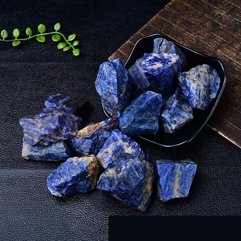 TEESONG Natursteine aus Rohglas, natürlicher blauer Kristallstein, Duftstein für Zuhause und Büro, Steine, Steine und Kristalle (2-3 cm, 1000 g)