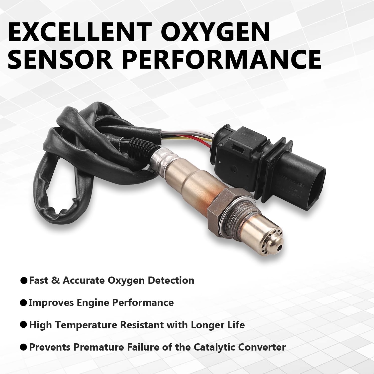 TECTICO Sonda Lambda 0281004148 Sensor Oxígeno Delantero 03G906262A 03C906262D Compatible con VW Passat Touareg Golf Caddy/Seat/Skoda/ A1 A3 A4 A5 A6 A7 A8 Q3 Q5 Q7 R8 TT, 1Pieza
