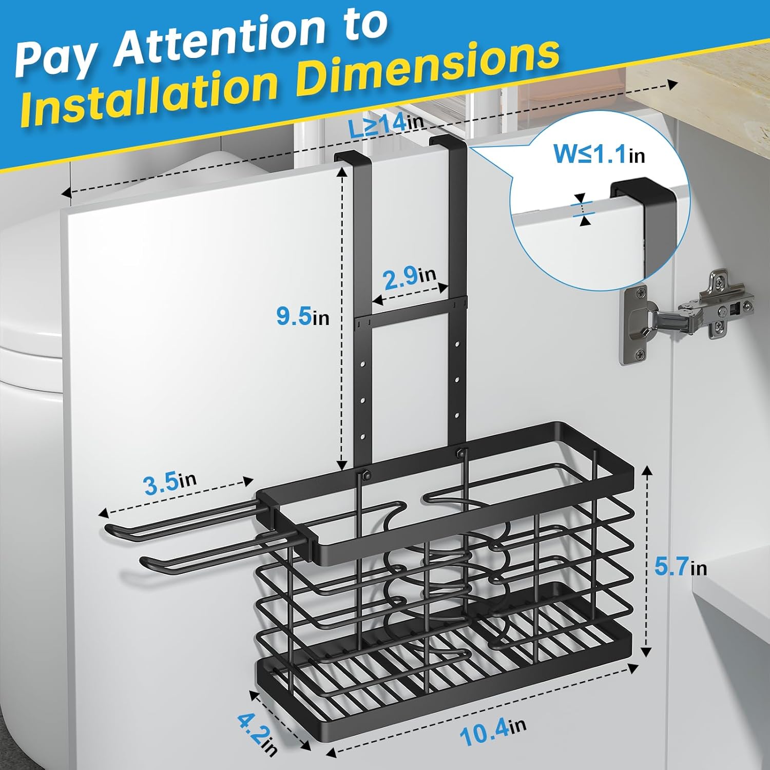 3-in-1 Universal Hair Tool Organizer & 2 Pack Stackable Trash Bag Holder with Bamboo Top