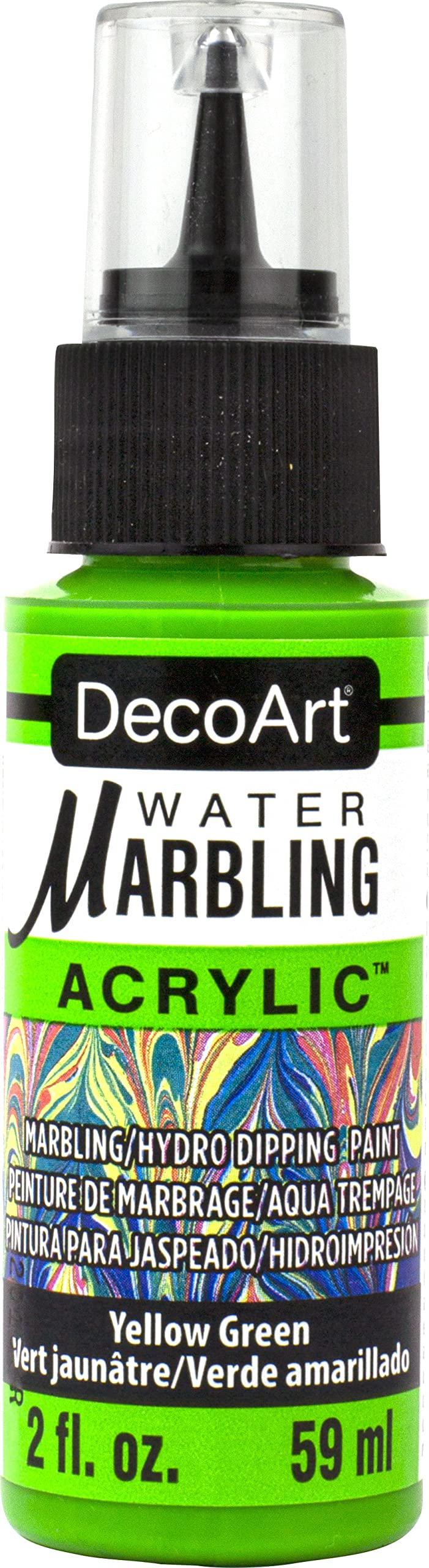 Decoart Yellow Green Water Marbling Paint 2Oz