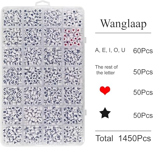 Miniatura 3 de WangLaap Kit de más de 5200 cuentas de arcilla y cuentas de letras, 3 cajas de pulseras de amistad