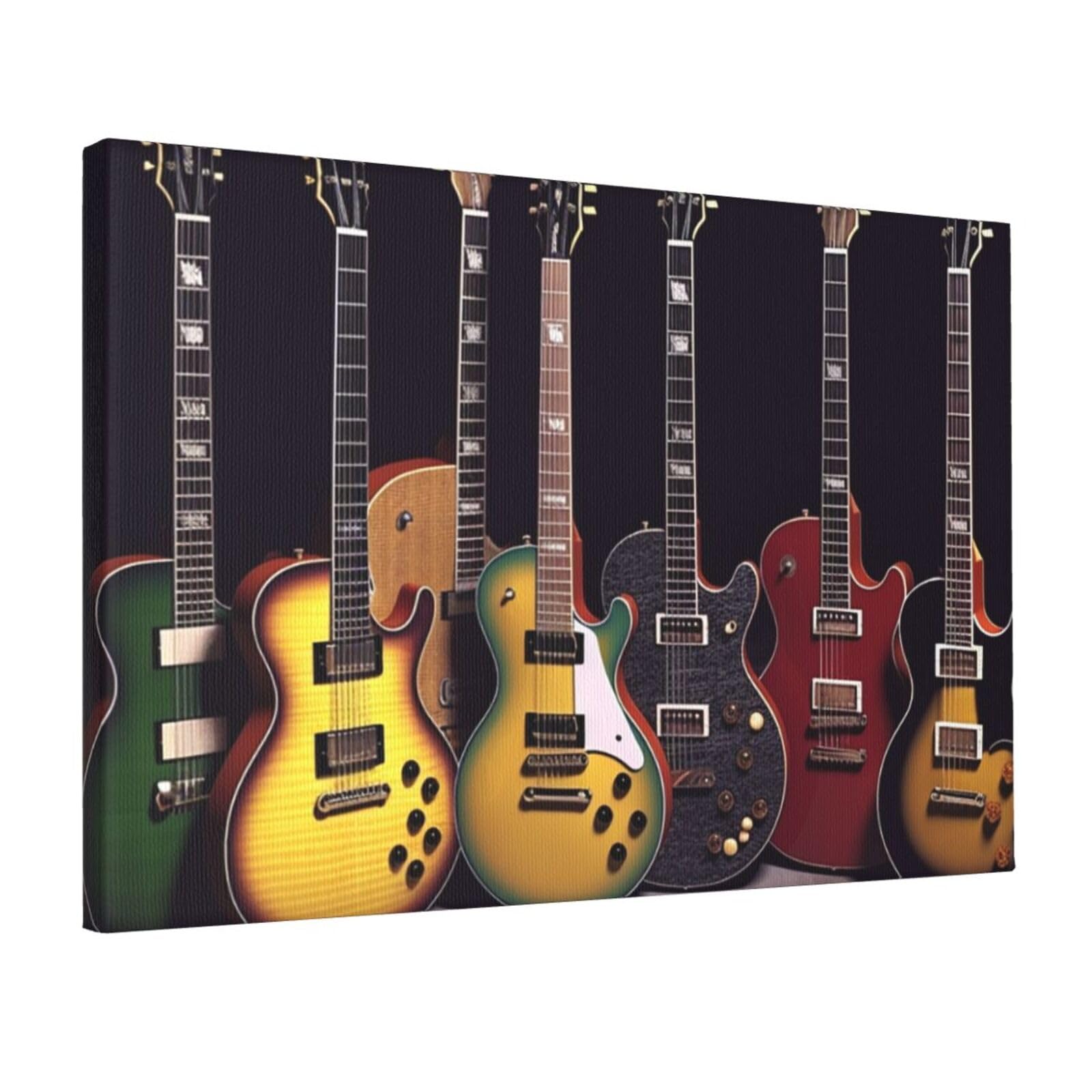 DWVTSLH Guitar Collection Poster Paintings Canvas Wall Art Bedroom Prints Home Decor Hanging Picture Modern Home Artworks Aesthetic for Living Room Office Wall Decor 12x18in Unframed