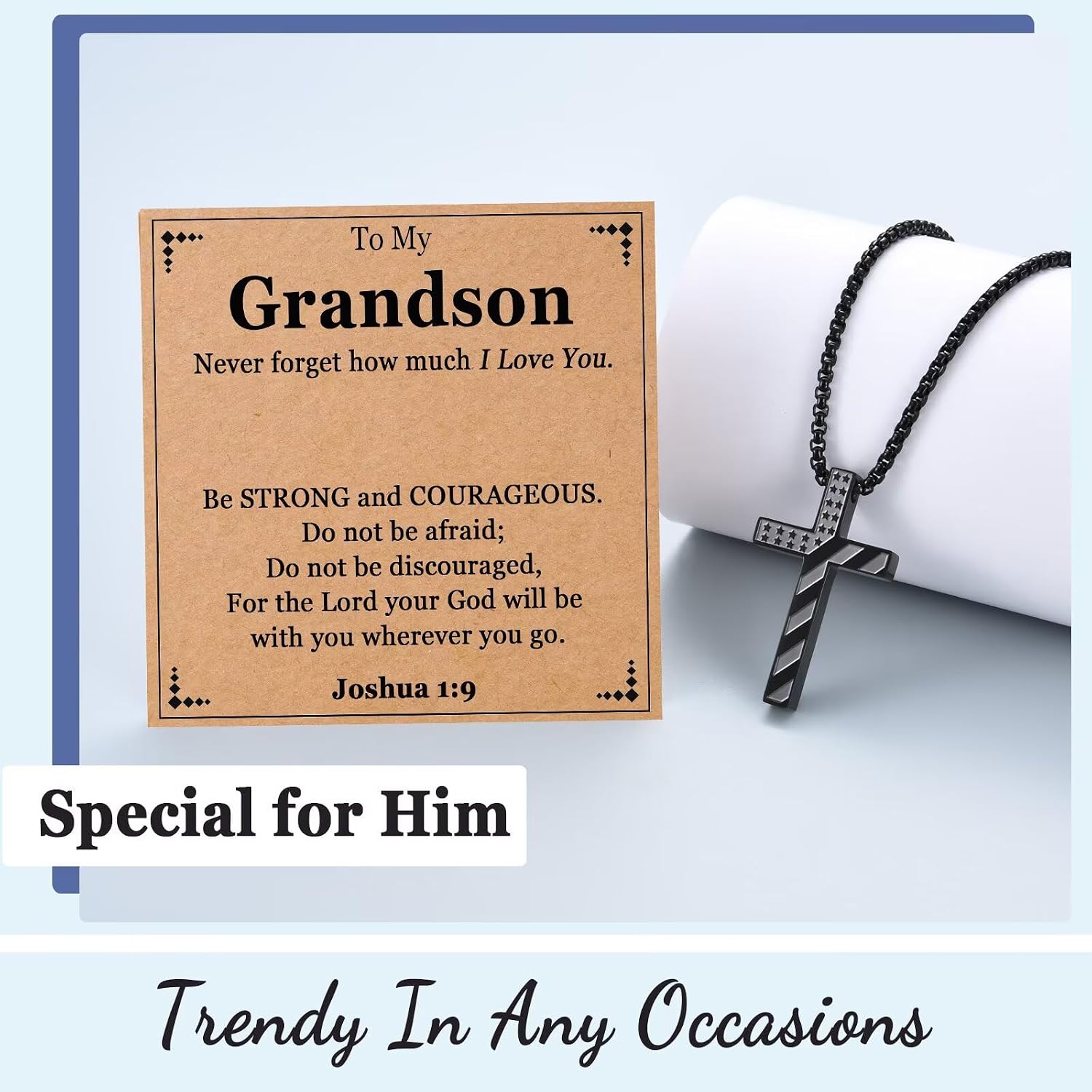 Gifts for Teen Boys Cross Necklaces Christian Gift for Boys Religious Jewelry for Birthday Christmas Baptism Communion