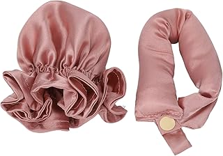 Modelador de Cabelo Feminino Sem Calor Faixa de Cetim Sem Calor para Dormir Durante a Noite, Modelador de Cabelo Portátil Fácil de Usar Sem Calor Com Capa de Cabelo Rosa Empoeirado