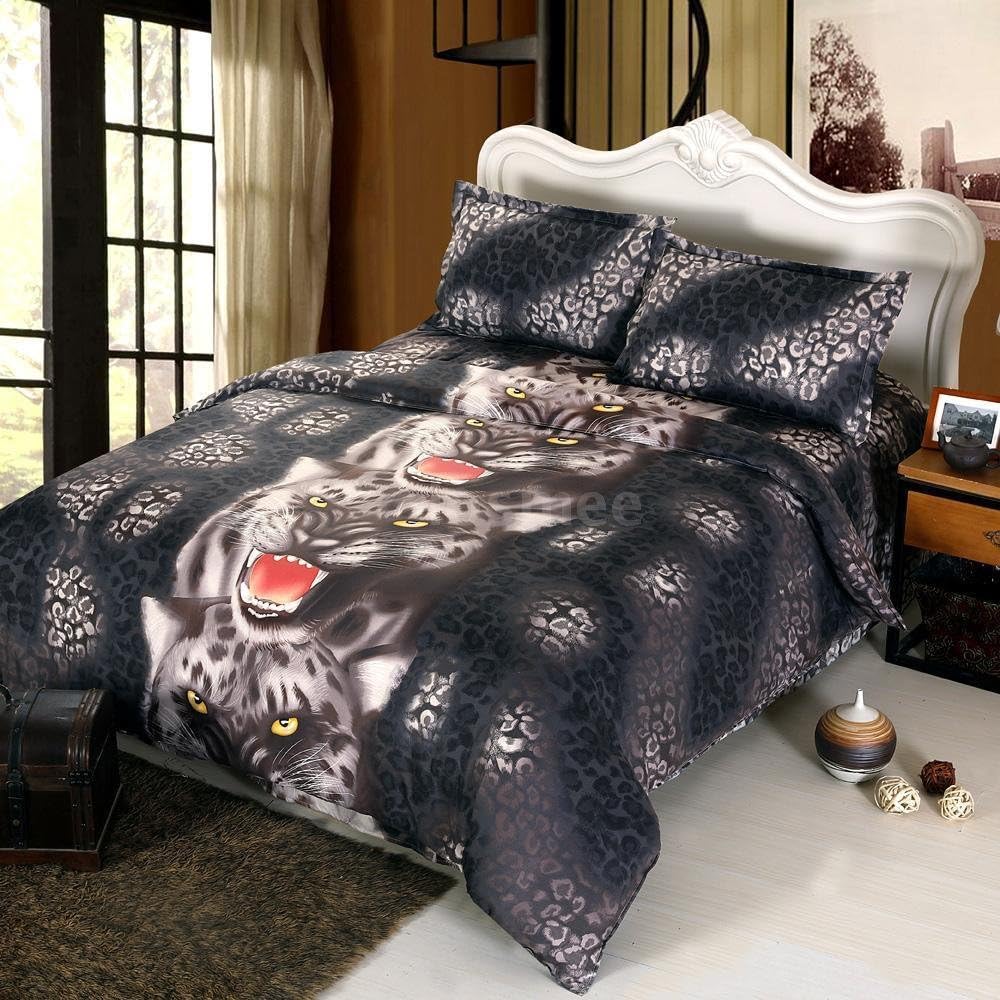 4pc-3D-Black-Tiger-Queen-Size-Bedding-Set-Duvet-Cover-Sheet-Pillowcase-A1A0