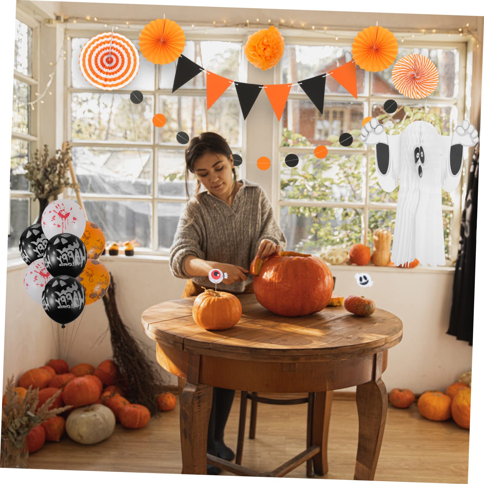 Alasum 3 zestawy wachlarz origami Diwali dekoracyjna girlanda dekoracja czarne dekoracje Halloween proporczyki flagi meksykańska dekoracja Halloween dekoracje ślubne dekoracje imprezowe frędzle
