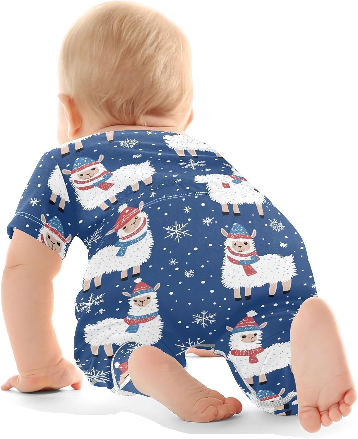 vvfelixl Baby Clothes Cute Alpaca Winter Baby Bodysuits Set Unisex Short Sleeve Babys Pants Sets 0-3M
