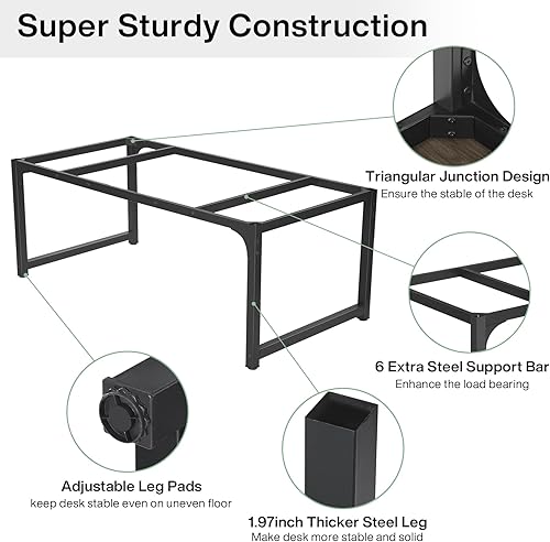 Miniatura 6 de Tribesigns Escritorio moderno para computadora, 70.8 x 31.5 pulgadas, escritorio de oficina grande, mesa de computadora, escritorio de estudio,