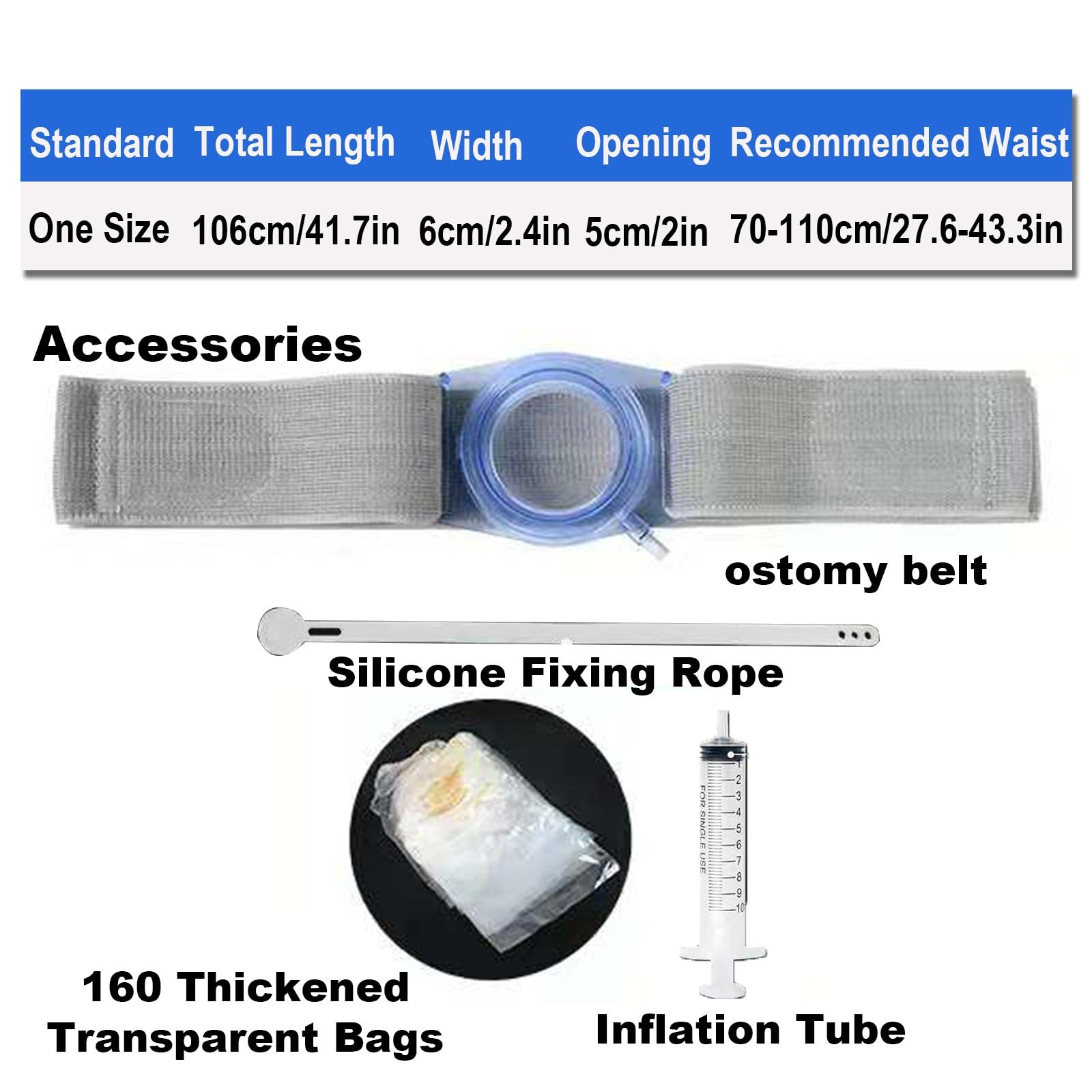 Cinturón de Ostomía Inflables, Soporte de Estoma Ajustable, Cinturón Colostomía Elásticospara Ostomía, Soporte para Bolsas de Colostomía e Ileostomía
