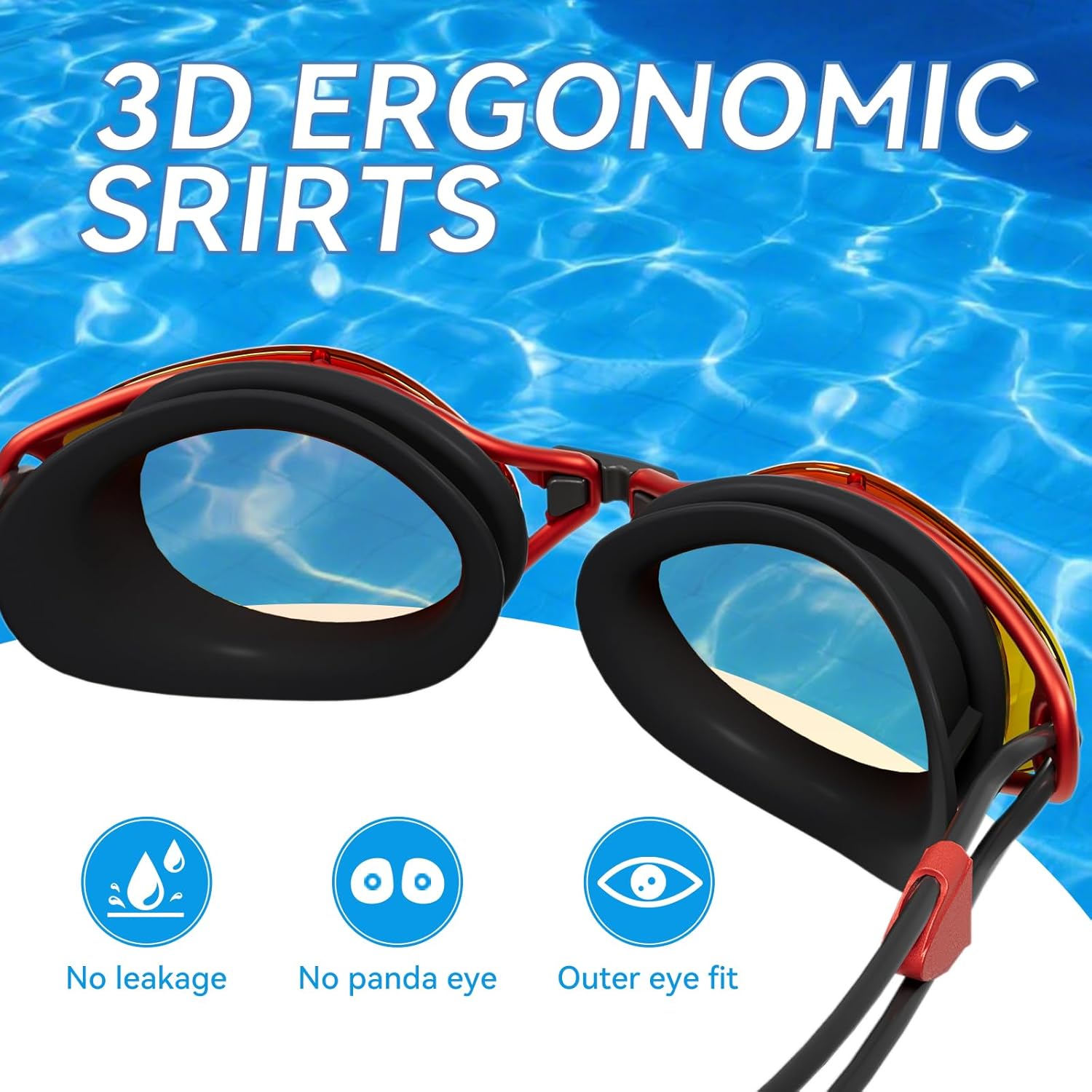 COPOZZ S3 Swim Goggles for Adult, Swimming Goggles Clear Vision Anti Fog UV400 Protection No Leaking for Men Women Youth - Image 6