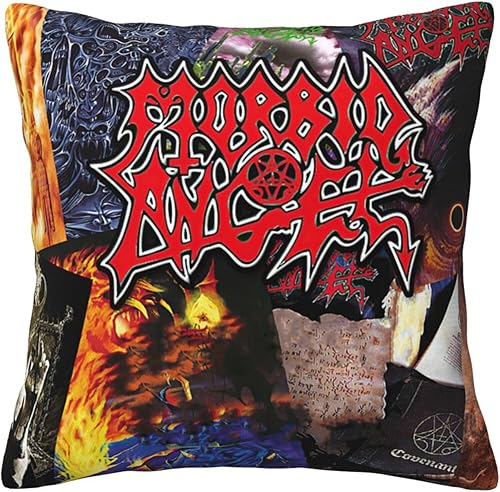 Morbid - Fundas de almohada decorativas de ángeles con banda de metal para sofá cama, decoración decorativa del hogar para todas las estaciones,