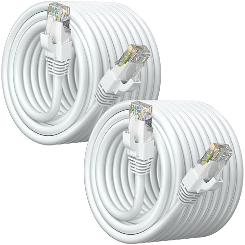 Miniatura 24 de Maximm Cable Ethernet Cat 6 de 30 pies (paquete de 2) – Cable LAN de alta velocidad, cable de Internet, cable de conexión y cable de red – UTP, 10