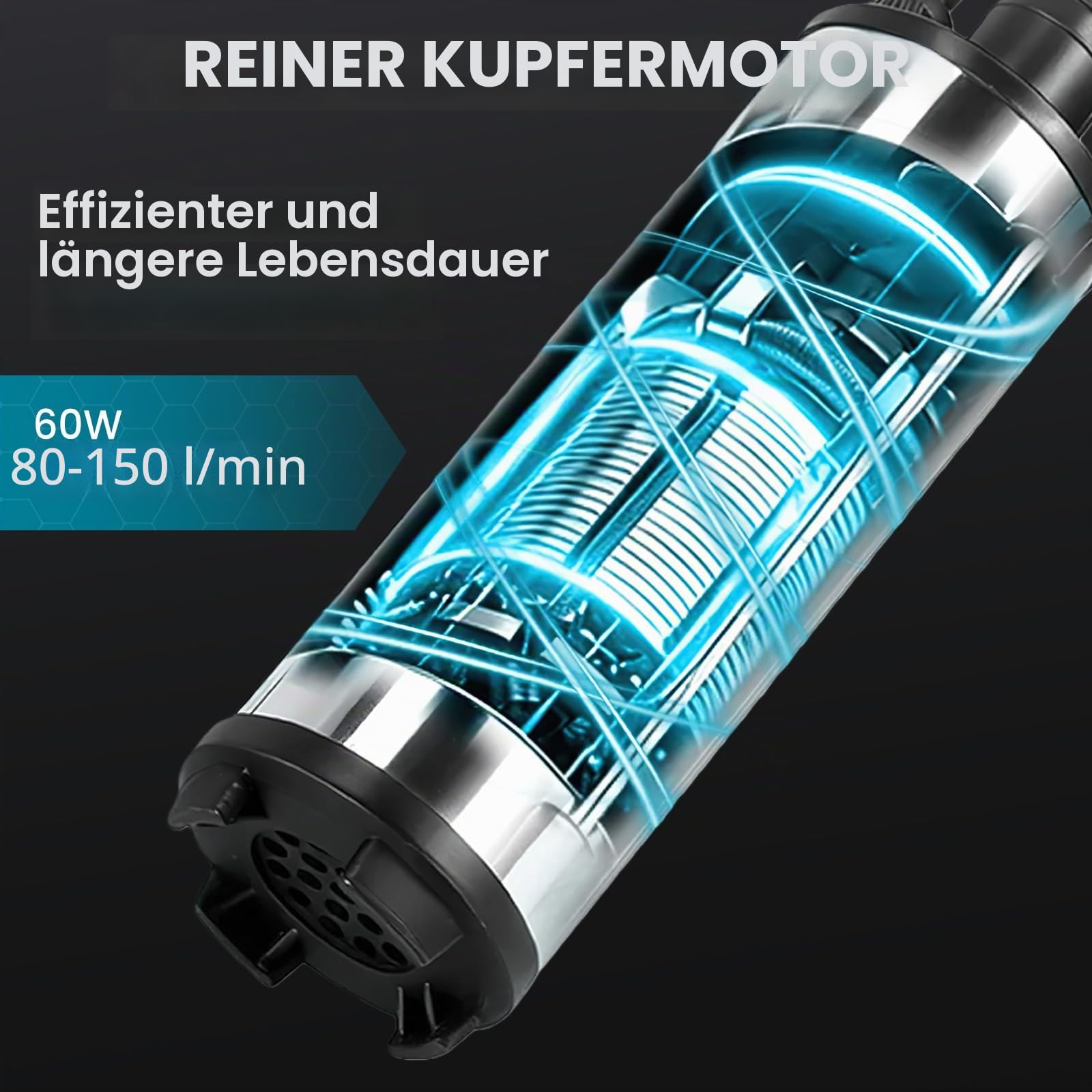 Wasserpumpe Akku, Fasspumpe Akku, Wasserpumpe Mit Akku, Akku Pumpe 18V Wasser, 80-150L/Min, 60W, FüR Reinigungspumpen, Waschmaschinen, GartenbewäSserungssysteme, Duschpumpen (2 Batterie)
