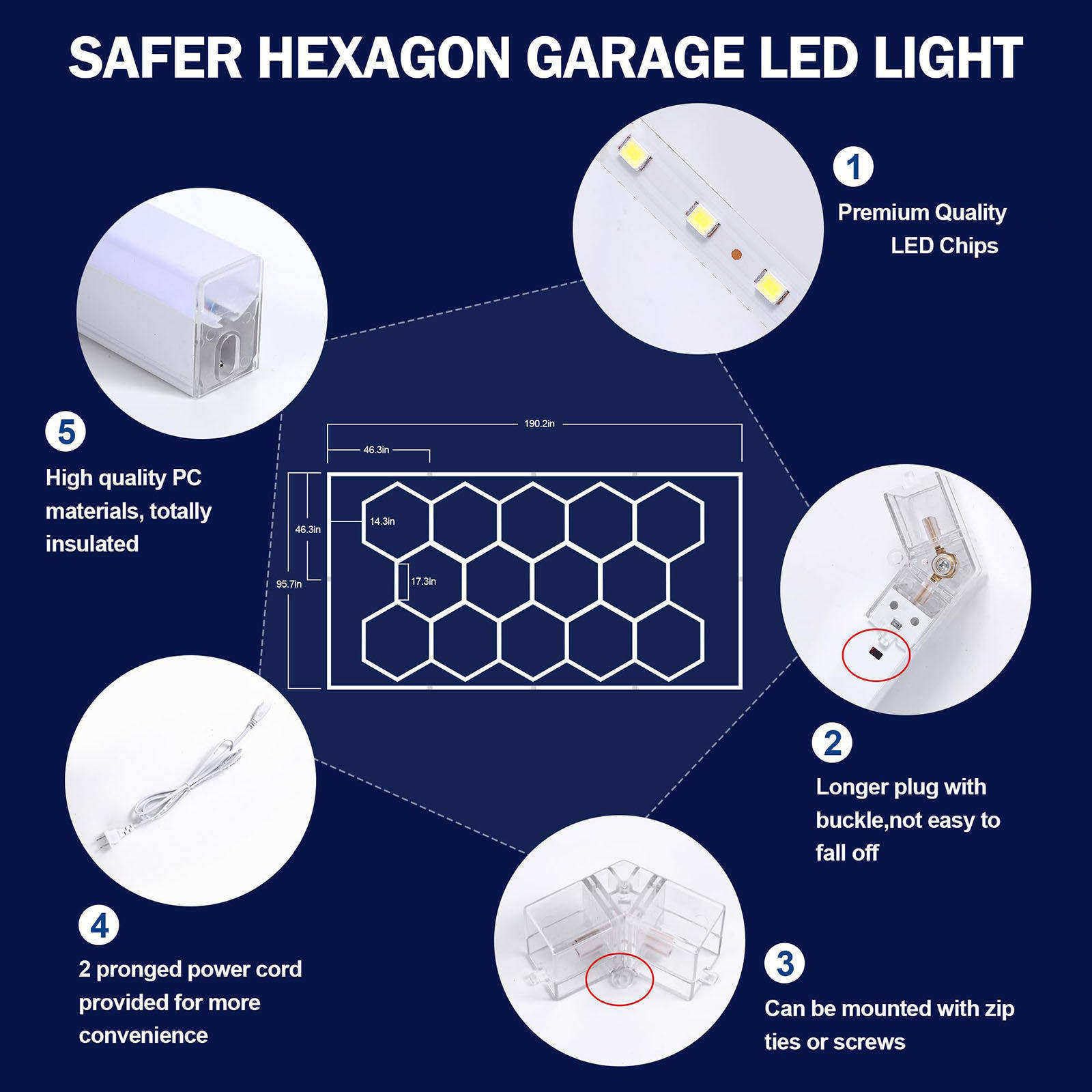 Oświetlenie garażowe LED, łatwa instalacja, bezpieczny materiał aluminiowy. Idealne do garażu, wystawy w centrum handlowym, oświetlenia stanowisk pracy w salonie piękności