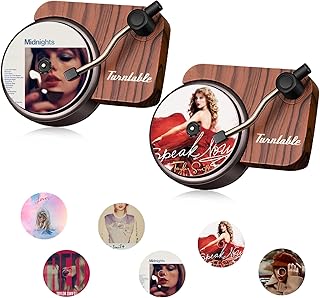 Car Record Player Taylor Air Freshener, 2pcs Car Vent Clip Air Diffuser with 6pcs Refill Pads Aromatherapy Tablets Air Freshener for Swift Best Fans