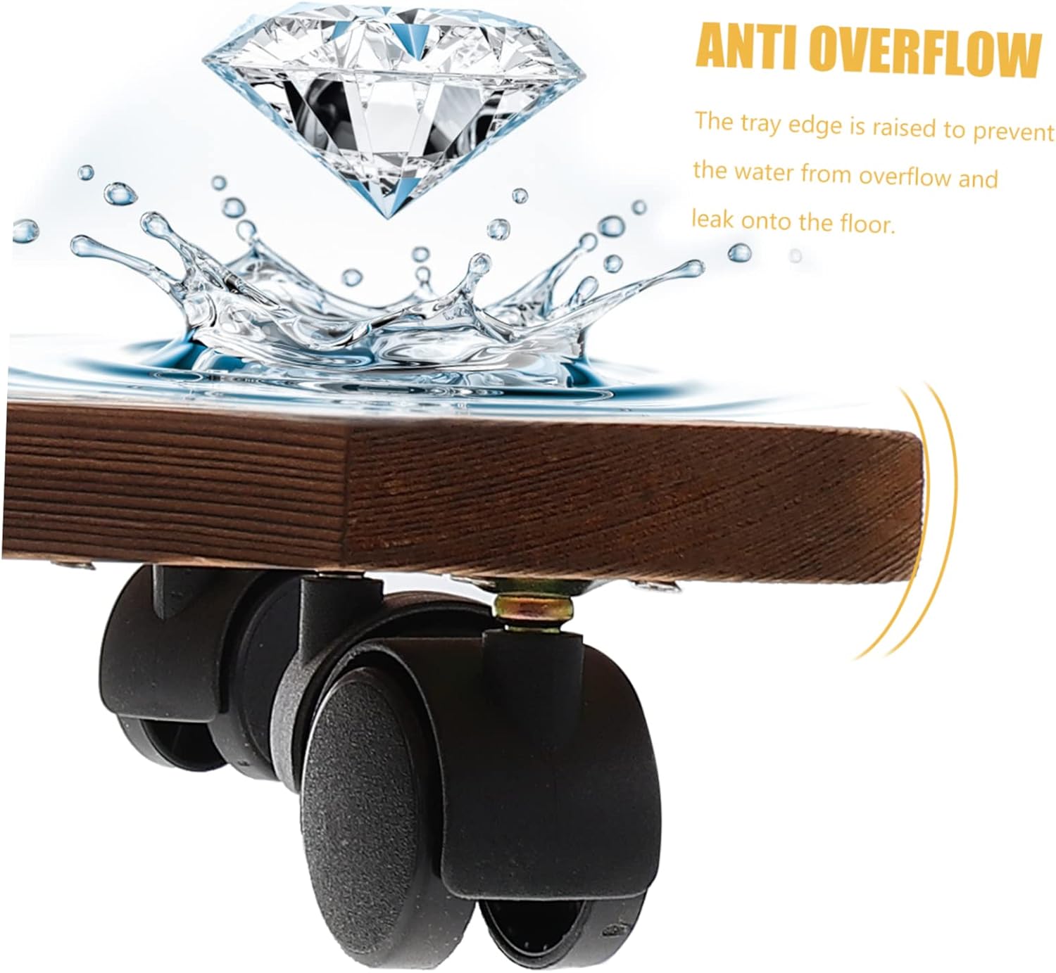 BESTonZON Heavy Duty Movable Flowerpot Tray with Universal Wheels Hollow Out Plant Pot Holder Rolling Base for Garden and Indoor Use